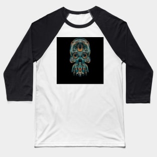 Electroluminated Skull - Patchwork Baseball T-Shirt